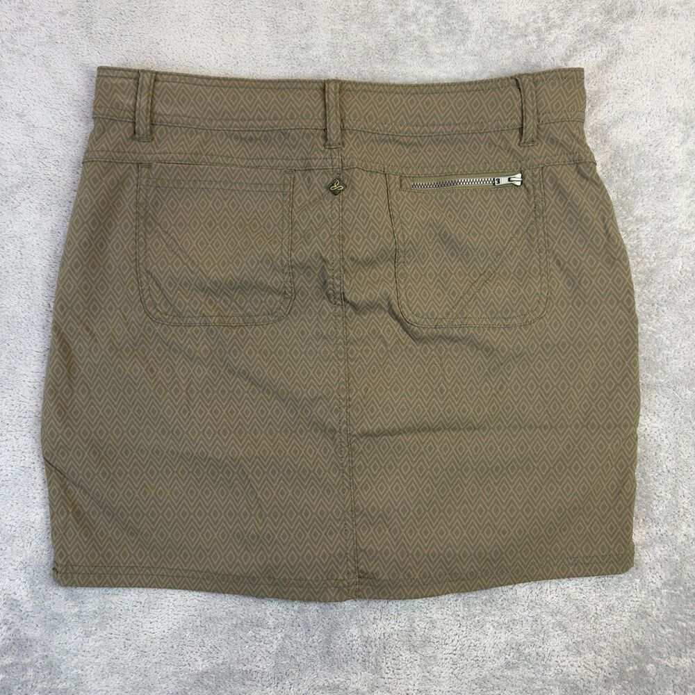 PrAna Skirt Womens 8 Olive Green Aztec Casual Outdoor Hiking Athletic Nylon Cute - Picture 2 of 8